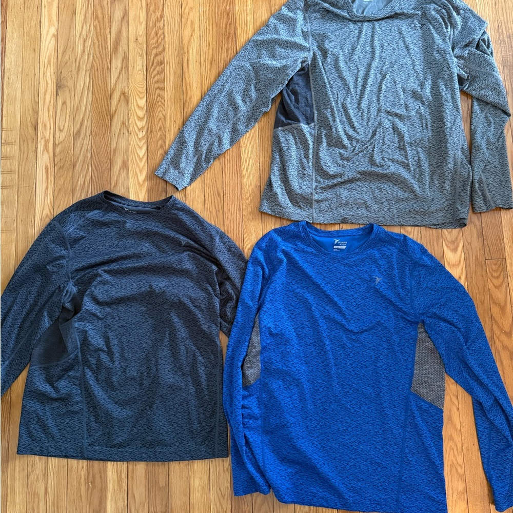 Old Navy Men’s Long Sleeve Athletic Shirts (Set of 3)